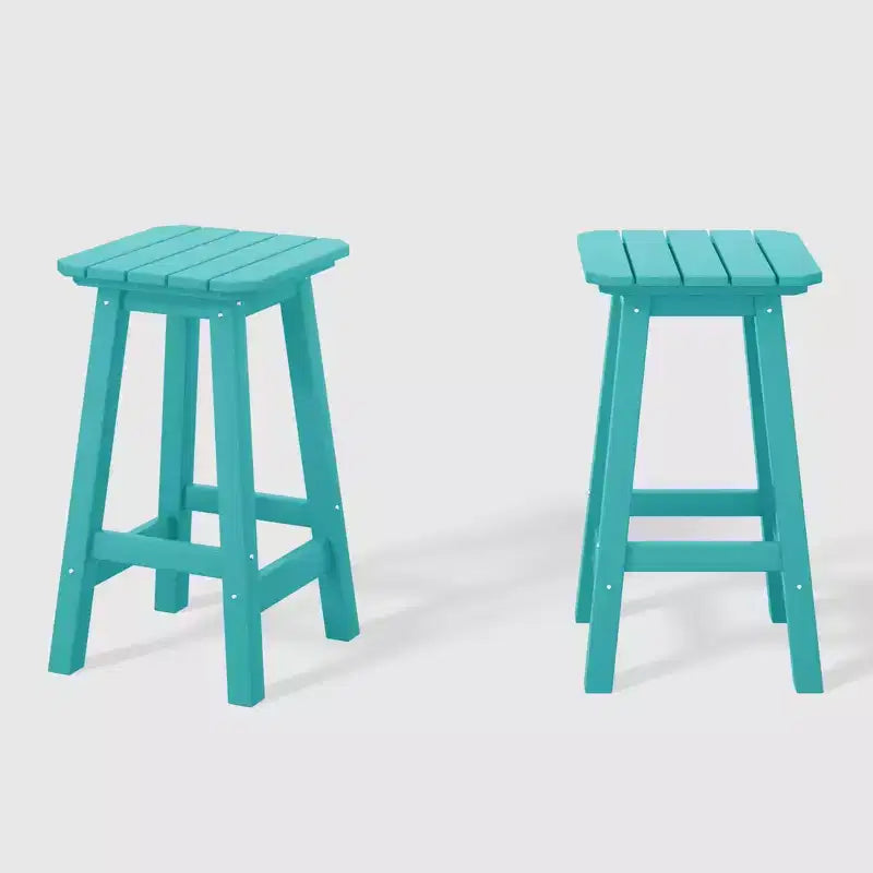 WestinTrends Malibu Sgabello da bancone quadrato senza schienale per esterni in HDPE per tutte le stagioni, 24 pollici (set da 2)