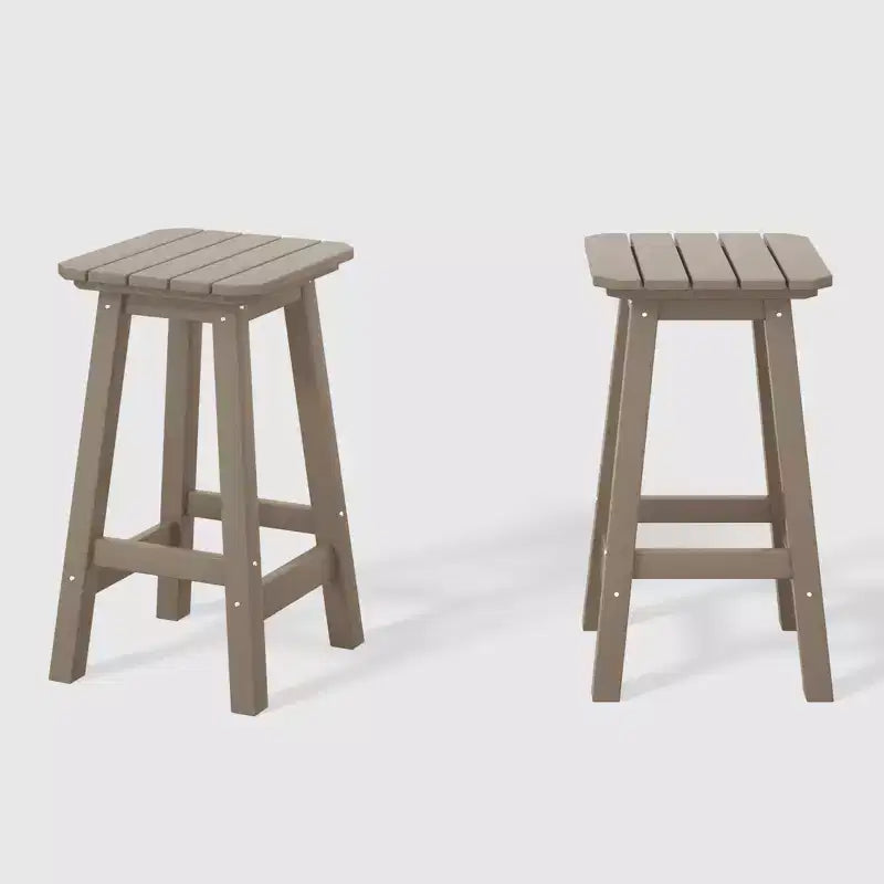 WestinTrends Malibu Sgabello da bancone quadrato senza schienale per esterni in HDPE per tutte le stagioni, 24 pollici (set da 2)