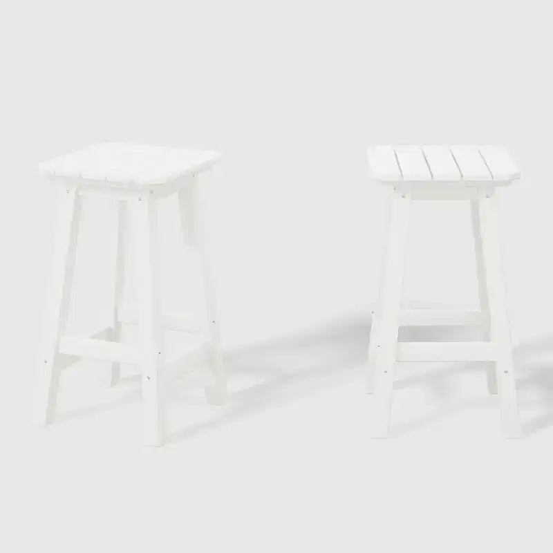 WestinTrends Malibu Sgabello da bancone quadrato senza schienale per esterni in HDPE per tutte le stagioni, 24 pollici (set da 2)