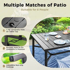 9 Pieces Patio Dining Set, Metal Table and Rattan Dining Chairs