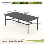 9 Pieces Patio Dining Set, Metal Table and Rattan Dining Chairs