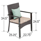 9 Pieces Patio Dining Set, Metal Table and Rattan Dining Chairs