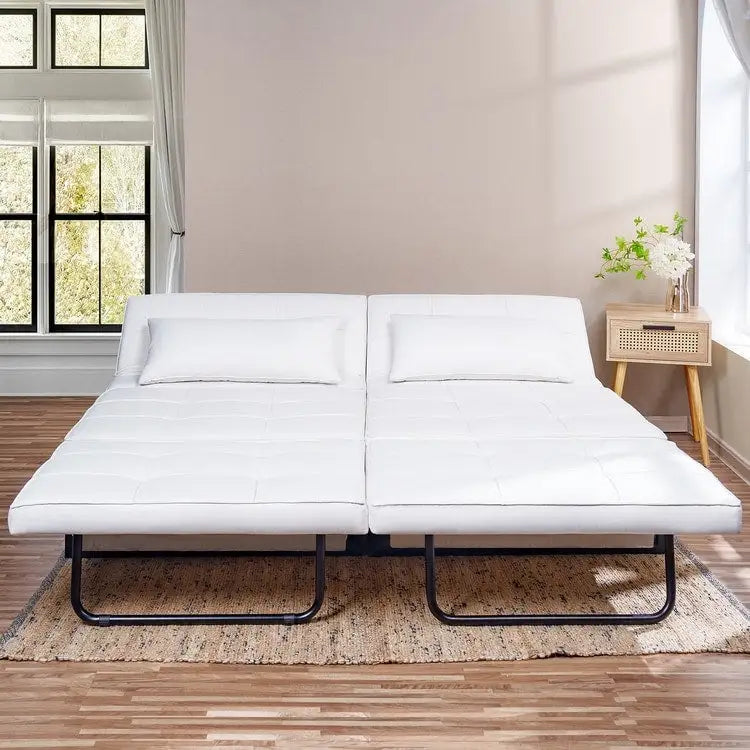 Sedia Letto Trasformabile, Letto Ottomano Convertibile Multifunzione 4 in 1, Sedia Letto Traspirante in Lino, Divano Letto Convertibile