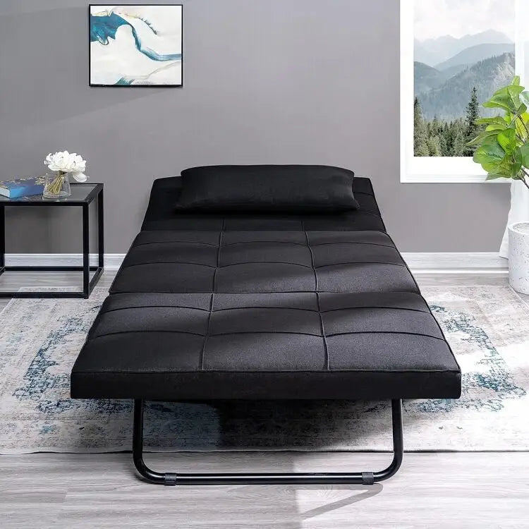 Sedia Letto Trasformabile, Letto Ottomano Convertibile Multifunzione 4 in 1, Sedia Letto Traspirante in Lino, Divano Letto Convertibile