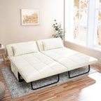 Sleeper Chair Bed, 4 In 1 Multi-Function Convertible Ottoman Bed, Breathable Linen Bed Chair, Convertible Sofa Bed