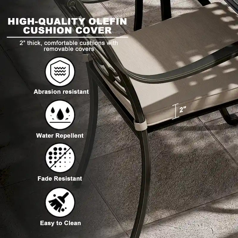 8 - Person Rectangular Outdoor Dining Set with Cushions