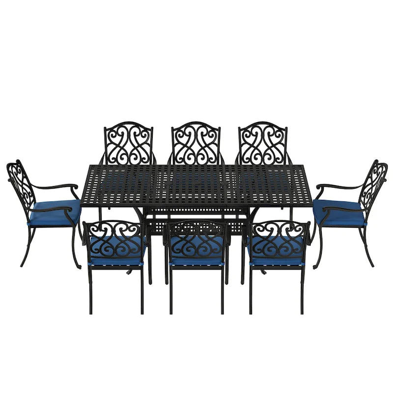 8 - Person Rectangular Outdoor Dining Set with Cushions