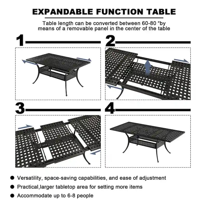 8 - Person Rectangular Outdoor Dining Set with Cushions