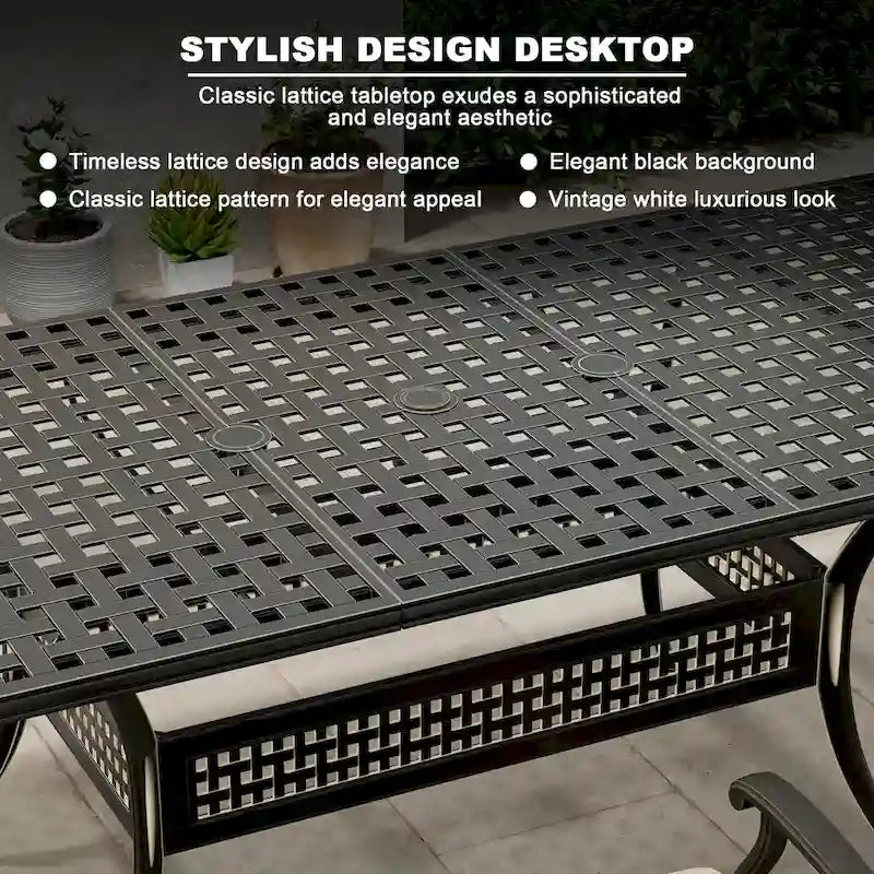 8 - Person Rectangular Outdoor Dining Set with Cushions