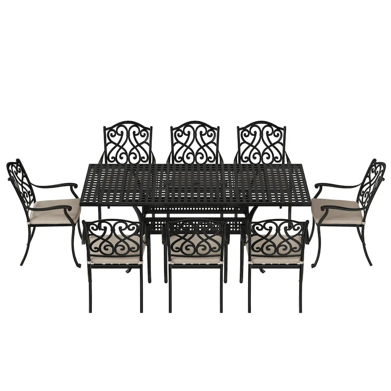 8 - Person Rectangular Outdoor Dining Set with Cushions