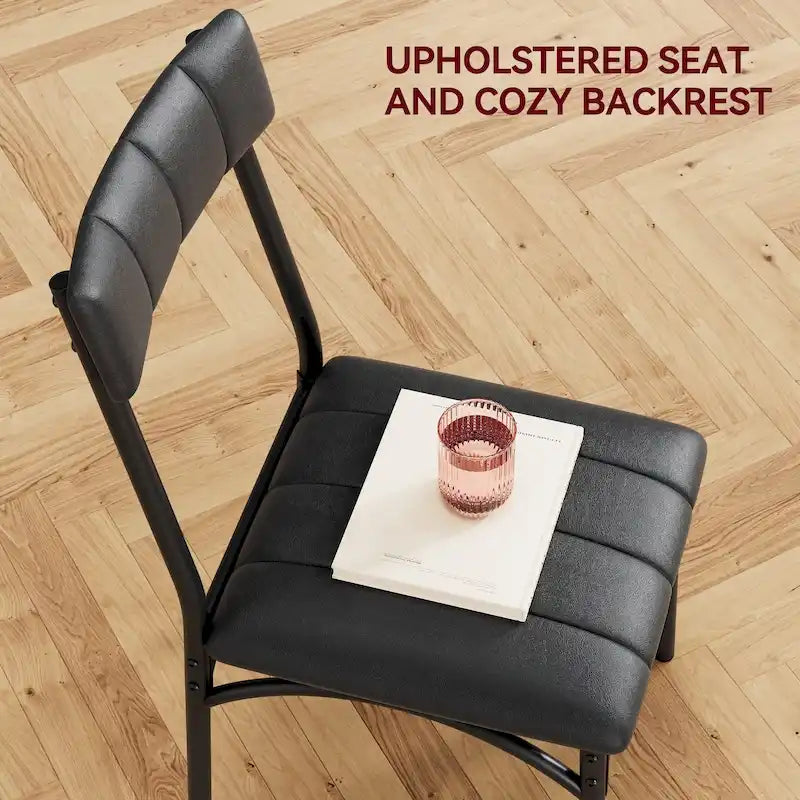 5 Piece Dining Set with 4 Upholstered Chairs for Apartment