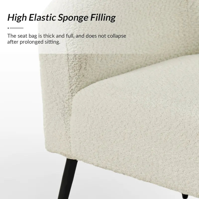 Hal Modern Boucle Armchair with Metal Legs by HULALA HOME