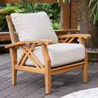 Cambridge Casual Carmel 3-Piece Teak Patio Chat Set with Cushions