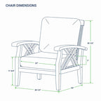 Cambridge Casual Carmel 3-Piece Teak Patio Chat Set with Cushions