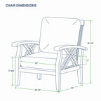 Cambridge Casual Carmel 3-Piece Teak Patio Chat Set with Cushions
