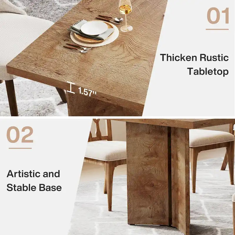 63 Inches Long Kitchen Dinner Table for Dining Room