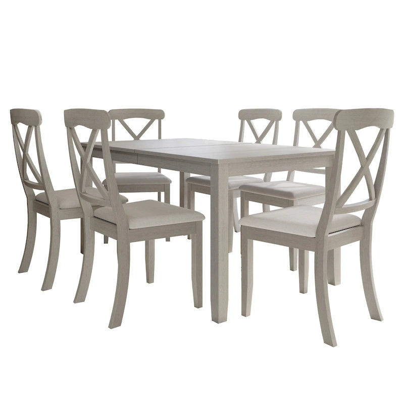 Set da pranzo da 7 pezzi in legno stile rustico CraftPorch