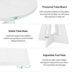 47 Inch Round Dining Table for 4, Wood Kitchen Dinner Table for Kitchen Dining Living Room - N/A