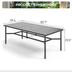 9-Piece Patio Dining Set, Metal Table and Foldable Sling Dining Chairs with 7 Levels Adjustable