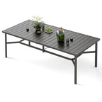 9-Piece Patio Dining Set, Metal Table and Foldable Sling Dining Chairs with 7 Levels Adjustable