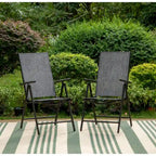 9-Piece Patio Dining Set, Metal Table and Foldable Sling Dining Chairs with 7 Levels Adjustable