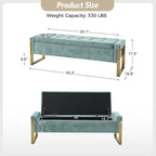Alina Modern Upholstered Flip Top Storage Bench with Metal Legs by HULALA HOME