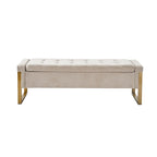 Alina Modern Upholstered Flip Top Storage Bench with Metal Legs by HULALA HOME