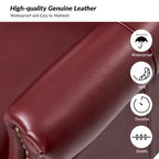 Gerhard Genuine Leather Armchair with Nailhead Trims and Removable Cushion Set of 2 by HULALA HOME