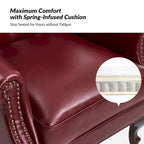 Gerhard Genuine Leather Armchair with Nailhead Trims and Removable Cushion Set of 2 by HULALA HOME
