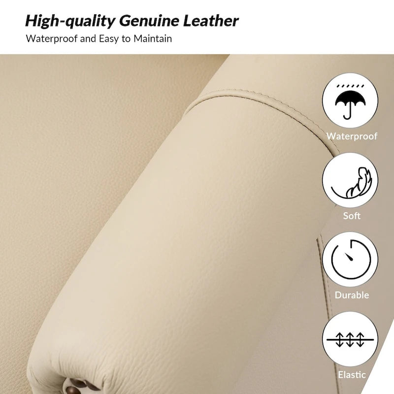 Gerhard Genuine Leather Armchair with Nailhead Trims and Removable Cushion Set of 2 by HULALA HOME