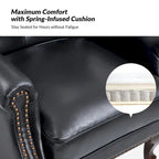 Gerhard Genuine Leather Armchair with Nailhead Trims and Removable Cushion Set of 2 by HULALA HOME