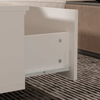 Storage Masterpiece Contemporary White Coffee Table Colorful LED Edge - 55.1W