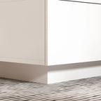 Storage Masterpiece Contemporary White Coffee Table Colorful LED Edge - 55.1W