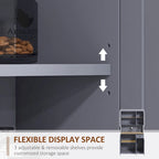 HOMCOM 71 Buffet with Hutch, Farmhouse Kitchen Pantry Storage Cabinet with Microwave Oven Countertop, Drawer