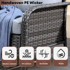 XIZZI 5-piece Single Chairs Wicker Patio Furniture with Firepit