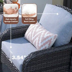 XIZZI 5-piece Single Chairs Wicker Patio Furniture with Firepit