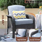 XIZZI 5-piece Single Chairs Wicker Patio Furniture with Firepit