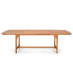 MAISON ARTS Patio Solid Acacia Wood Expandable Dining Table for 6/8 People