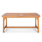 MAISON ARTS Patio Solid Acacia Wood Expandable Dining Table for 6/8 People