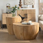 Bucket Shaped Coffee Table Set of Two Pieces