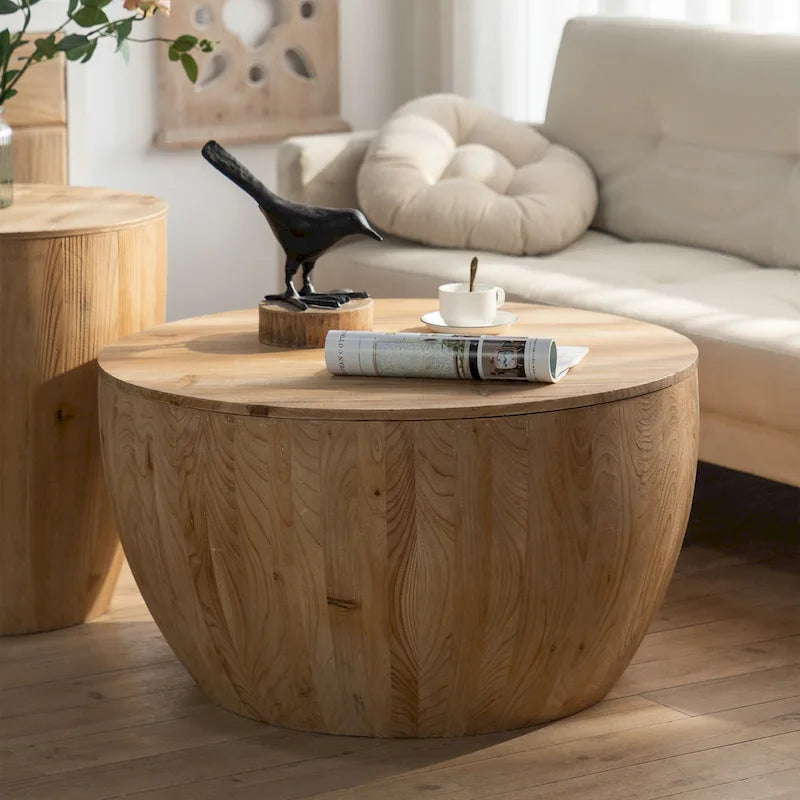 Bucket Shaped Coffee Table Set of Two Pieces