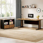 63 Corner Executive Computer Desk and Mobile File Cabinet Set for Home Office