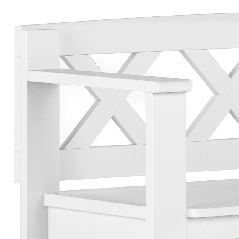 WYNDENHALL Halifax SOLID WOOD 36 inch Wide Transitional Small Entryway Storage Bench - 17D x 36 W x 27.8H