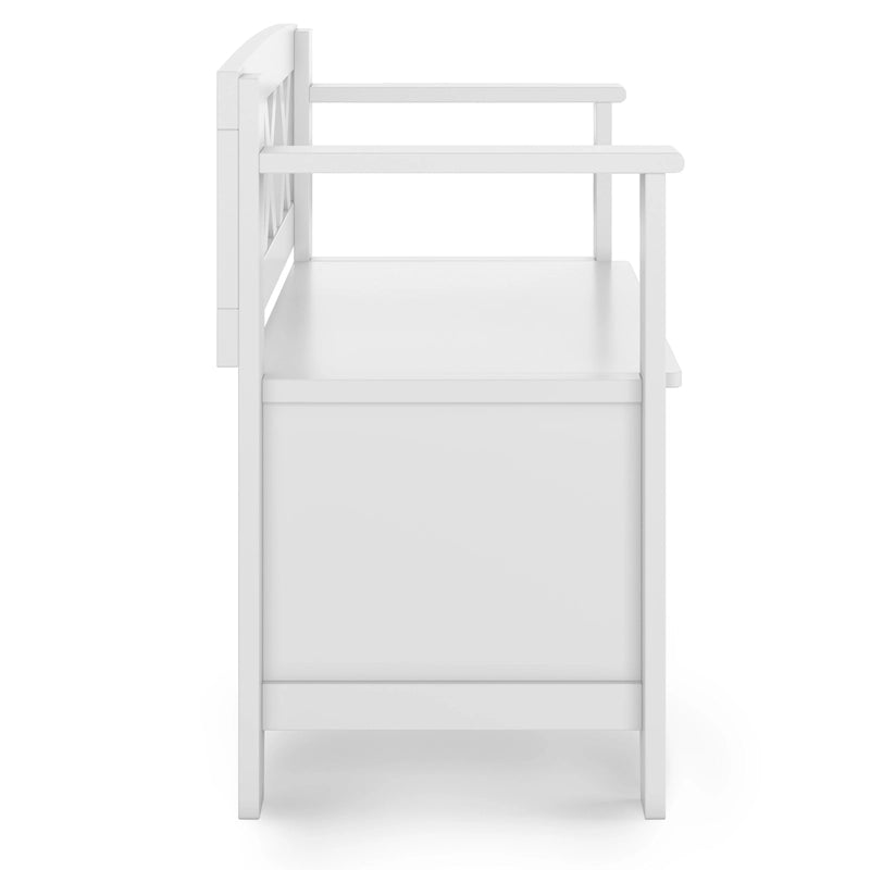 WYNDENHALL Halifax SOLID WOOD 36 inch Wide Transitional Small Entryway Storage Bench - 17D x 36 W x 27.8H