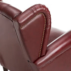 Alex Classic Wingback Leather Armchair with Nailhead Trim Set of 2 by HULALA HOME