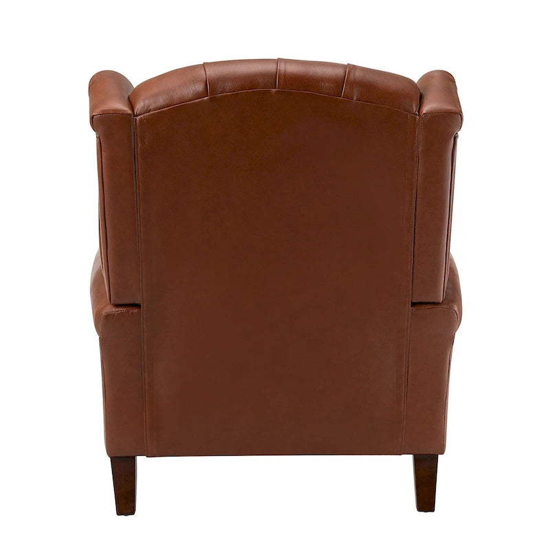 Alex Classic Wingback Leather Armchair with Nailhead Trim Set of 2 by HULALA HOME
