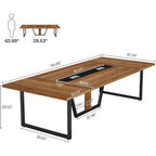 8FT Conference Table, Large Meeting Table for 10 People, Easy Assembly
