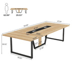 8FT Conference Table, Large Meeting Table for 10 People, Easy Assembly