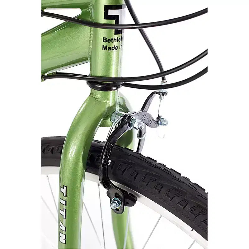Titan Bikes Wildcat 12-Speed Women's Mountain Bike with Adjustable Saddle Height, Lime Green/Black