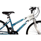 Bicicletta da montagna da donna Titan Bikes Wildcat a 12 velocità con sella regolabile in altezza, blu/bianco